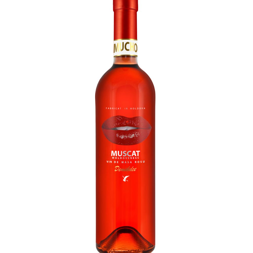 Wino Besame Mucho Muscat Moldovenesc Demidulce 12,5% czerwone półsłodkie 750 ml