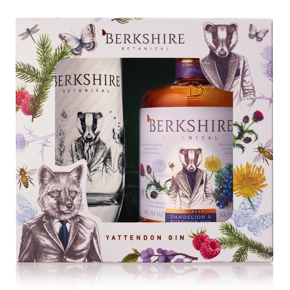 Gin Berkshire Mniszek 40,3% 500 ml + szklanka