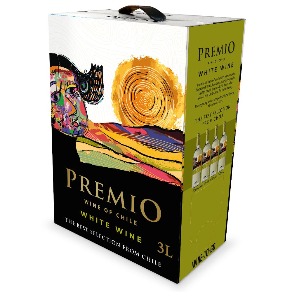 Wino Santa Carolina Premio White Bag In Box 12% białe półwytrawne 3000 ml kartonik