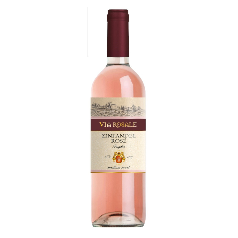 Wino Via Rosale Zinfandel Rose 11% różowe półsłodkie 750 ml