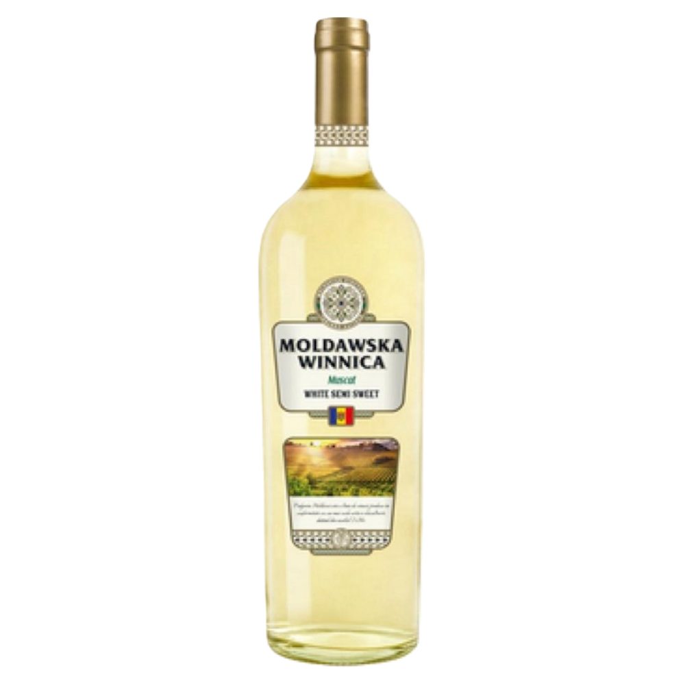 Wino Mołdawska Winnica Muscat 11% białe półsłodkie 750 ml