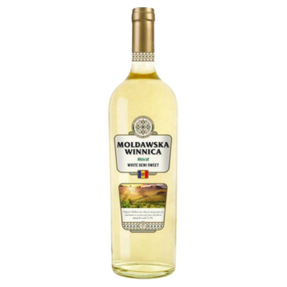 Wino Mołdawska Winnica Muscat 11% białe półsłodkie 750 ml