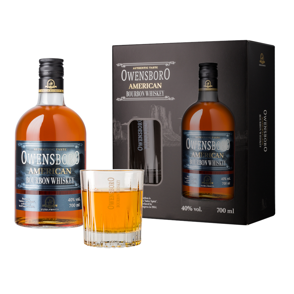Whiskey Bourbon Owensboro 40% 700 ml + szklanka