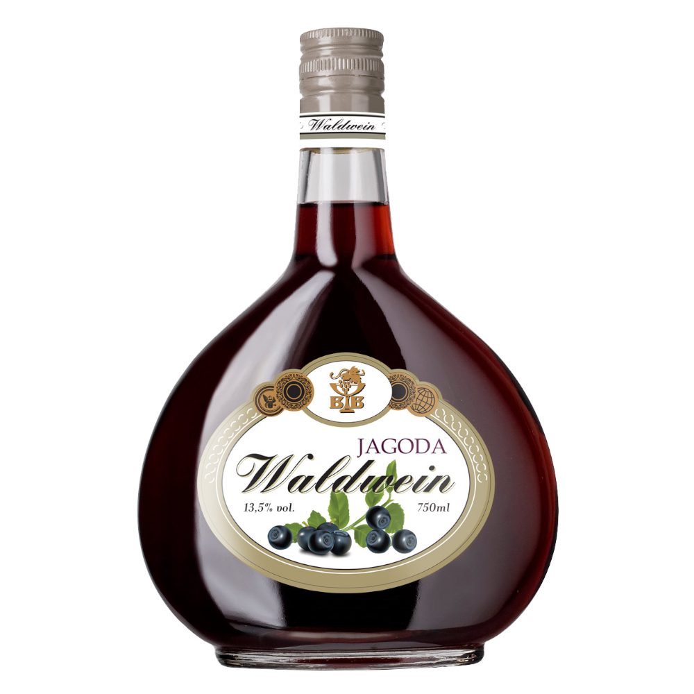Wino deserowe Waldwein Jagoda 13,5% czerwone słodkie 750 ml