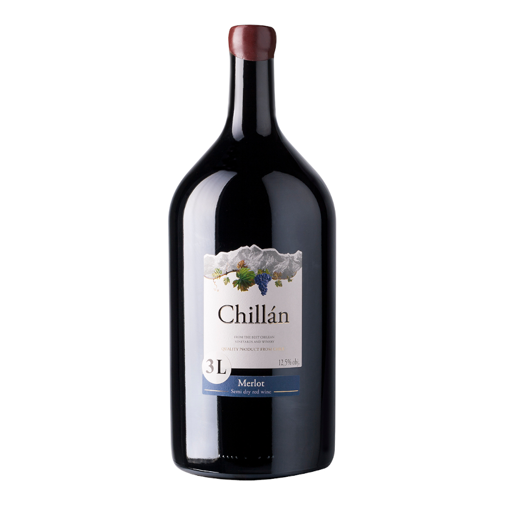 Wino Chillan Merlot 12,5% czerwone półsłodkie 3000 ml