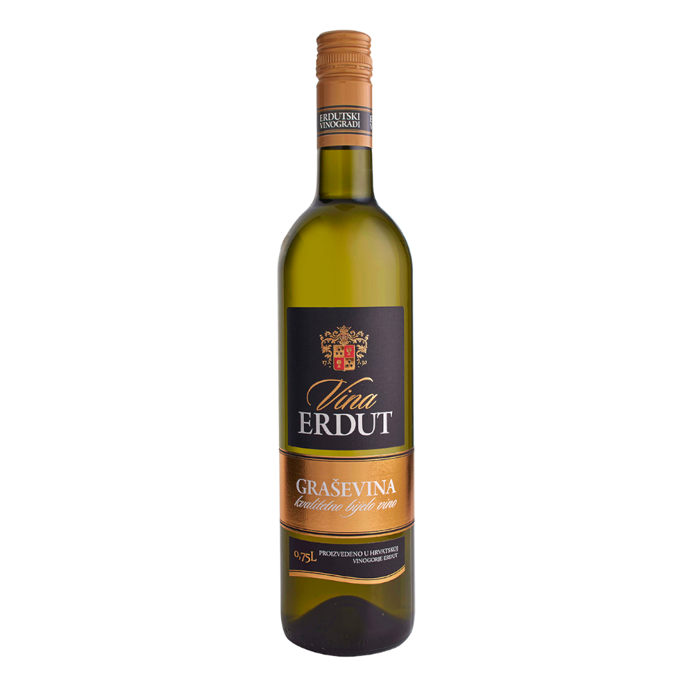 Wino Erdut Grasevina  12% białe półwytrawne 750 ml