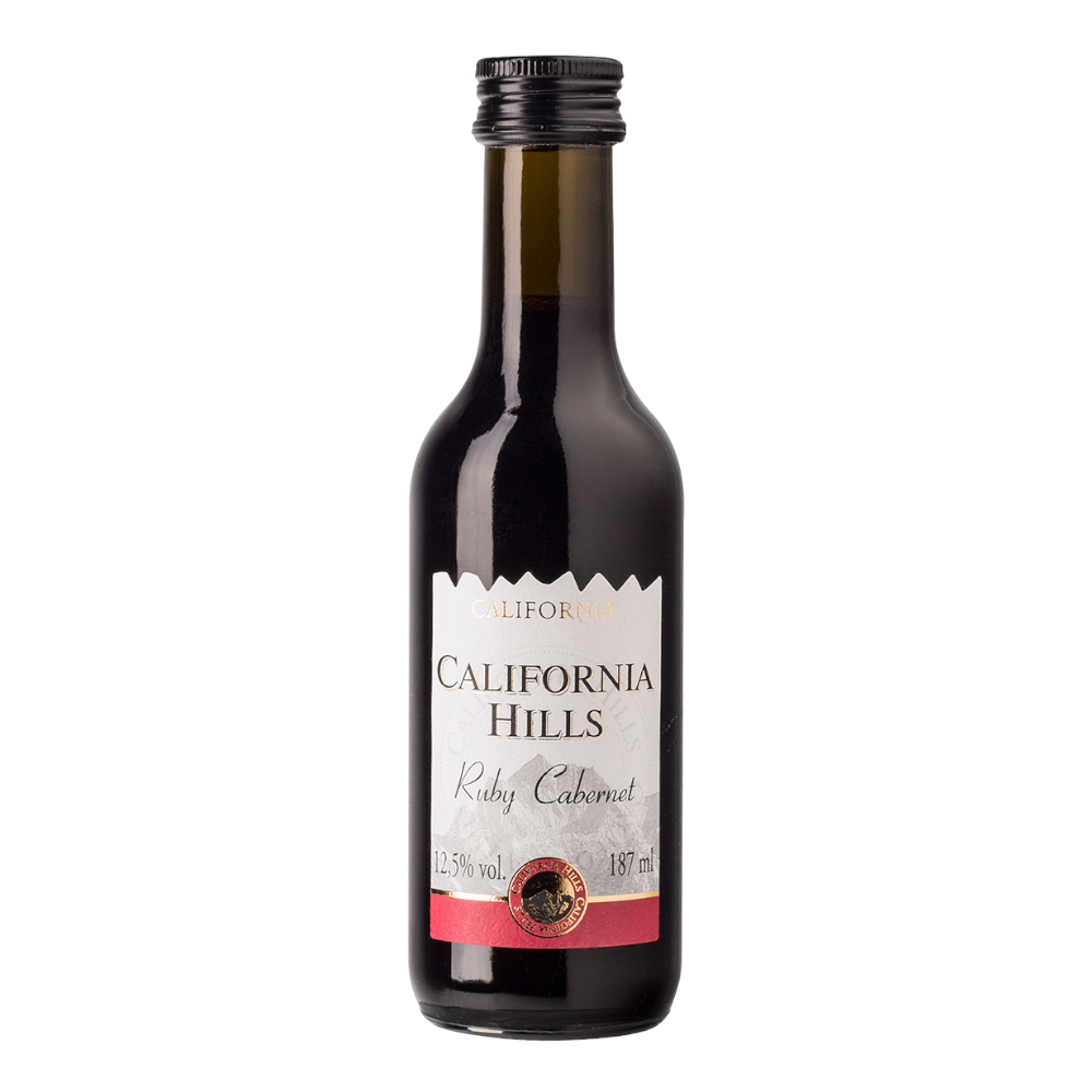 Wino California Hills Ruby Cabernet 12,5% czerwone półwytrawne 187 ml