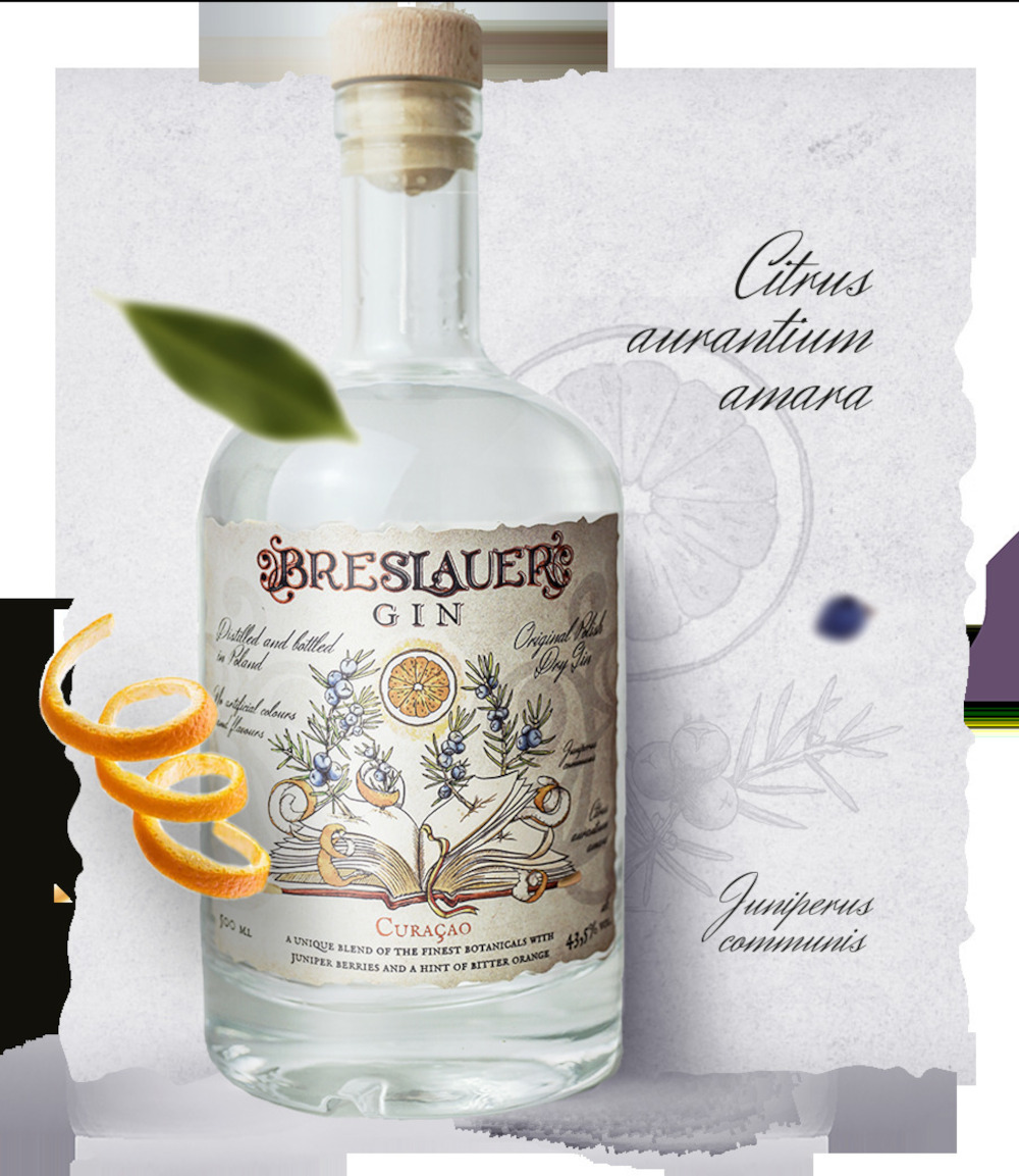 Gin Breslauer Curacao 43,5% 500 ml