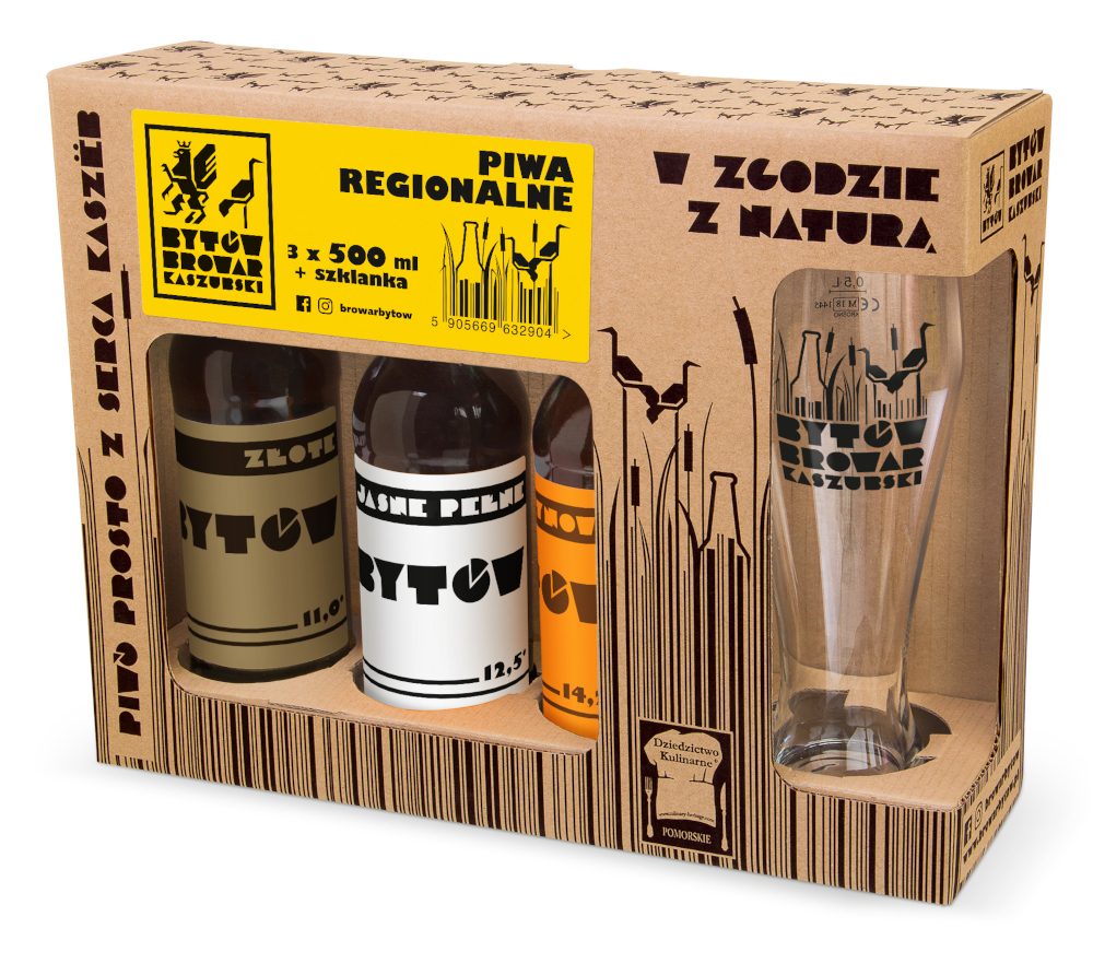 Zestaw Piw Bytów 3 X 500 ml + Szklanka