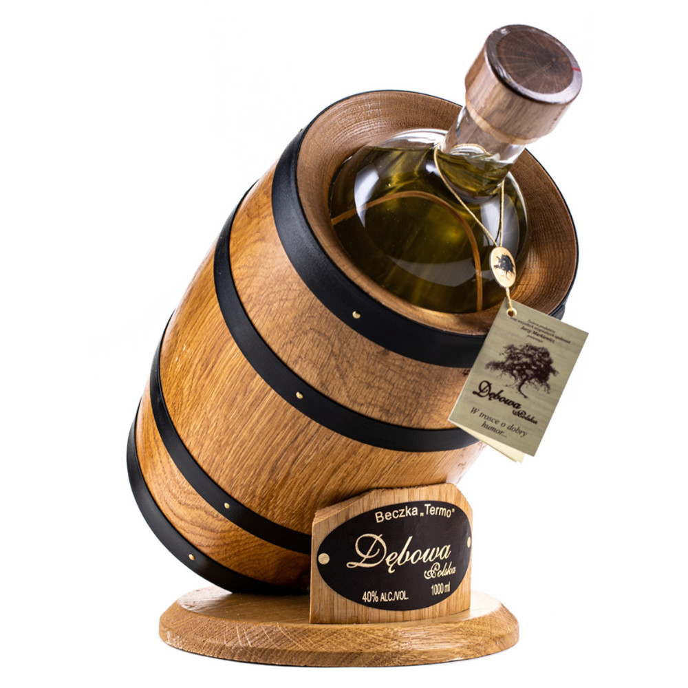 Wódka Dębowa Extra 40% 1000 ml + Beczka termo