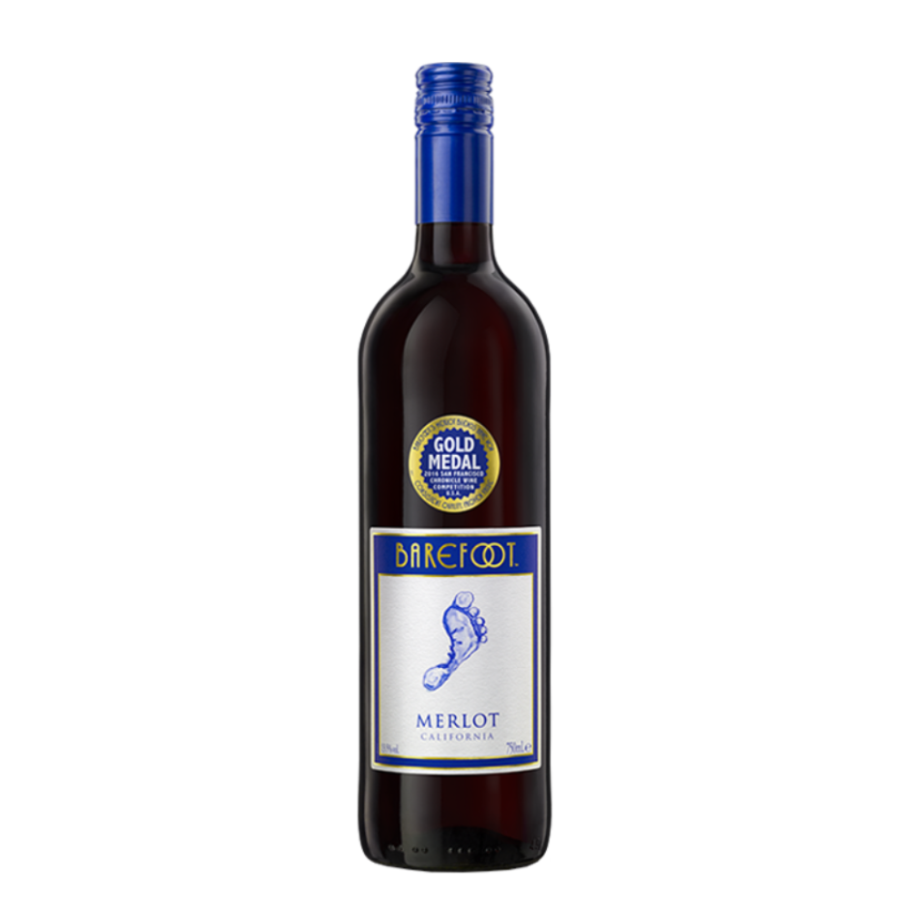 Wino Barefoot Merlot 13,5% czerwone półwytrawne 750 ml