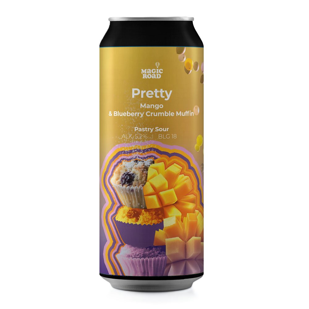 Piwo Pretty Mango & Blueberry Crumble Muffin 5,2% 500 ml Puszka