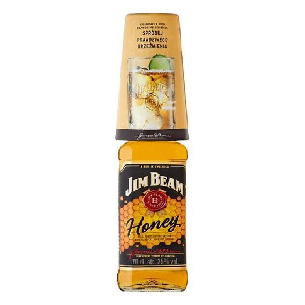 Whisky Jim Beam Honey 32,5% 700 ml + szklanka