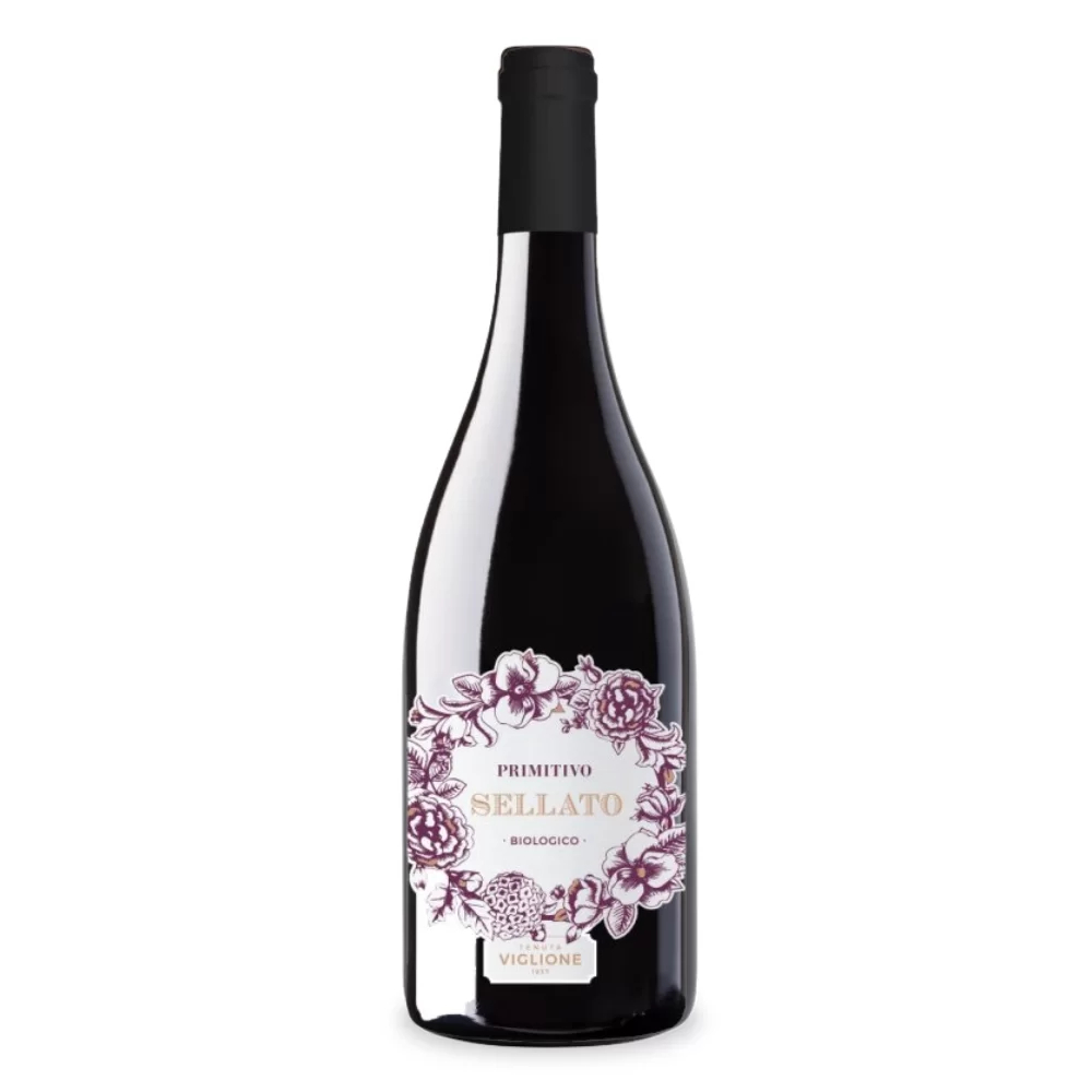 Wino Viglione Primitivo Sellato DOP Gioia del Colle ekologiczne 13,5% czerwone wytrawne 750 ml