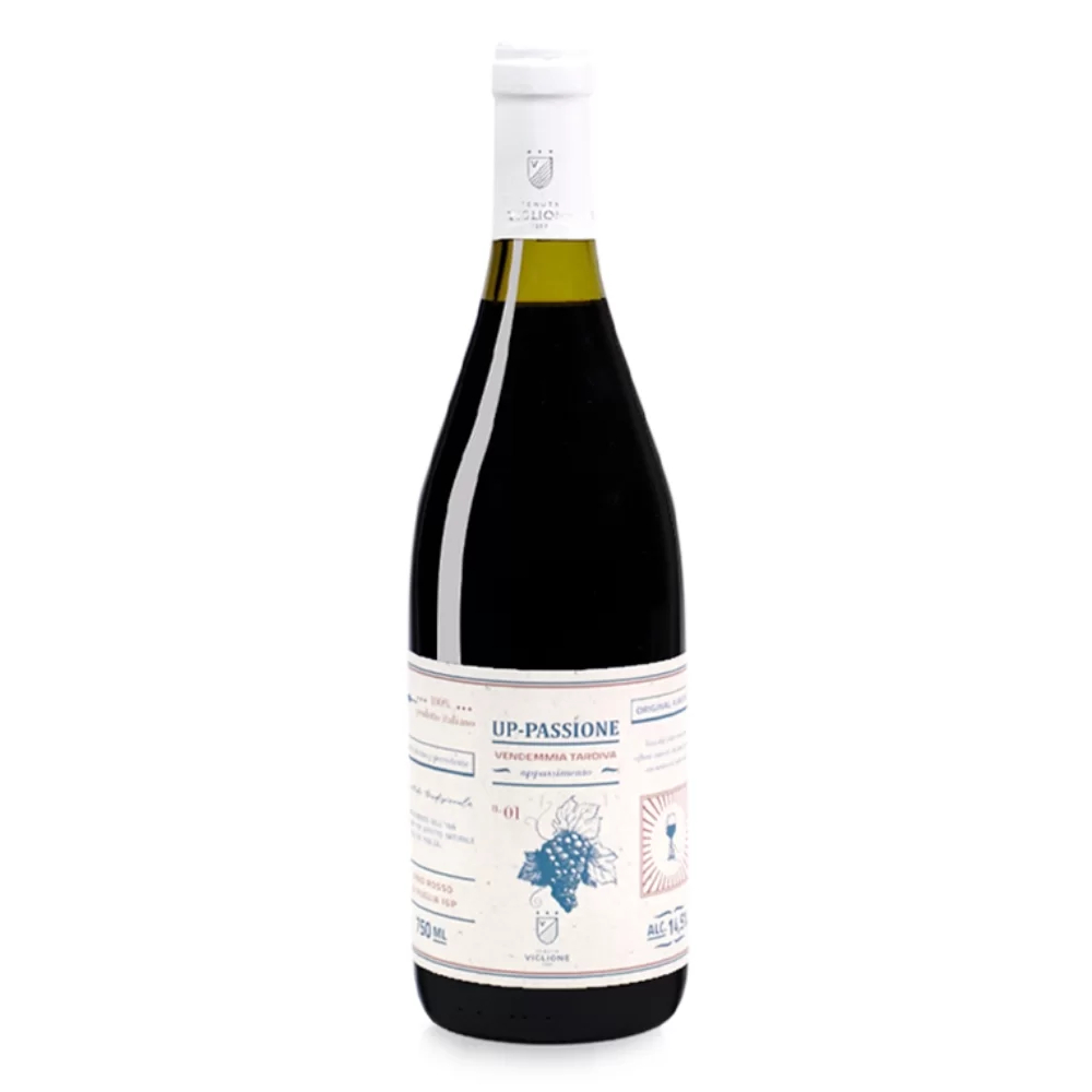 Wino Viglione Up Passione Vendemmia Tardiva Appasimento ekologiczne czerwone półwytrawne 750 ml