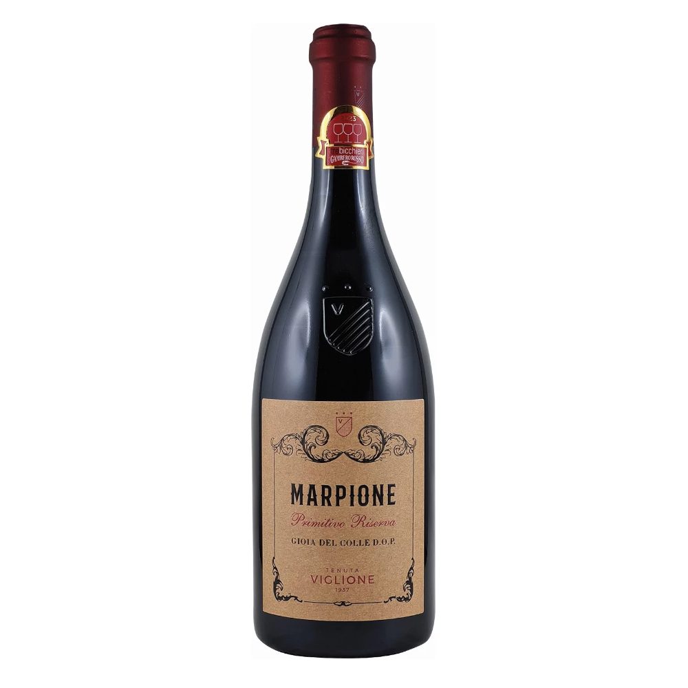 Wino Viglione Marpione Primitivo Riserva ekologiczne czerwone wytrawne 750 ml