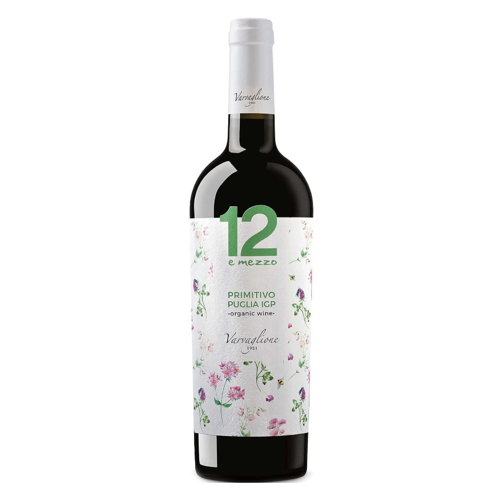 Wino Varvaglione 12e Mezzo Primitivo del Salento Bilogico ekologiczne 12,5% czerwone wytrawne 750 ml