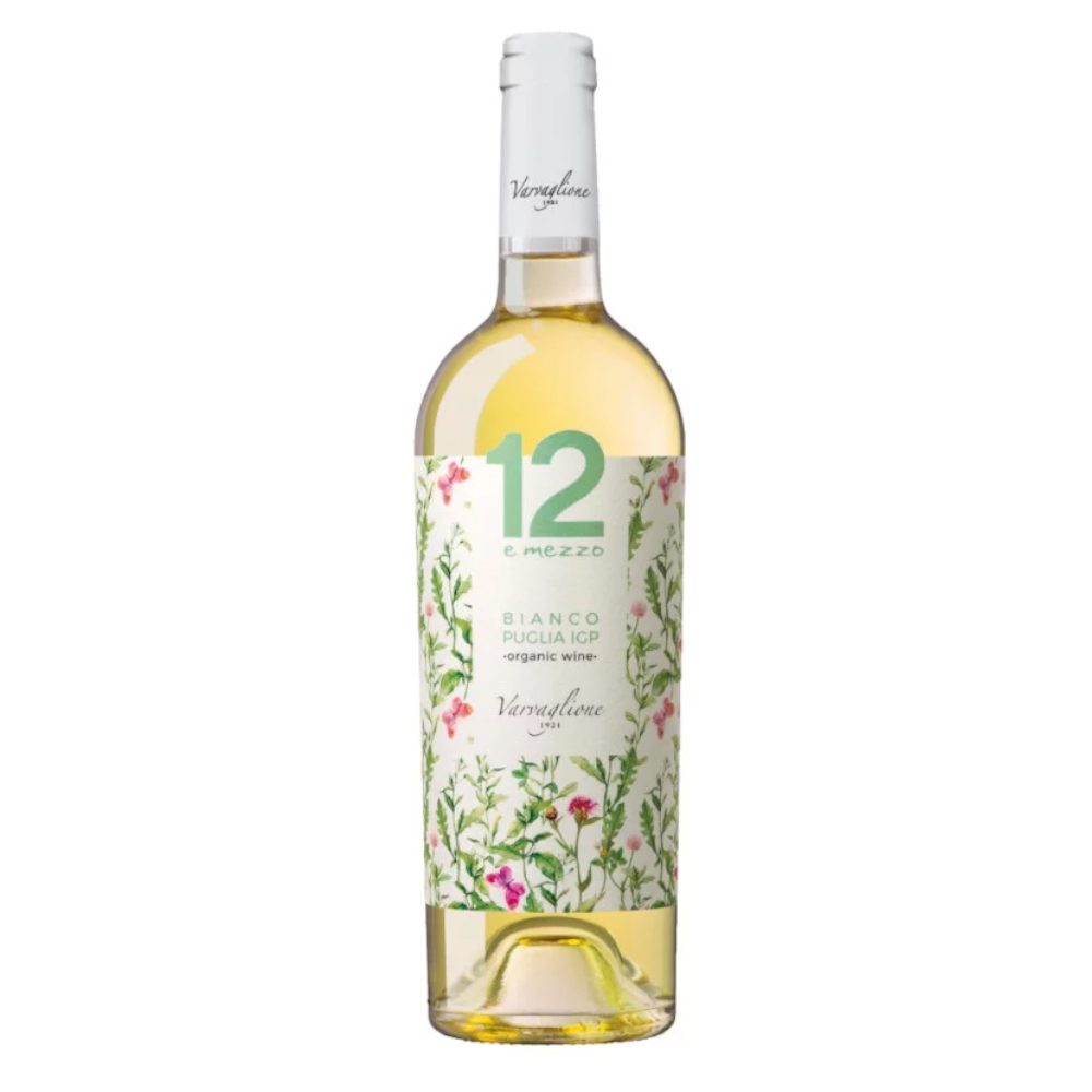 Wino Varvaglione 12e Mezzo Bianco di Puglia Biologico ekologiczne 12,5% białe wytrawne 750 ml