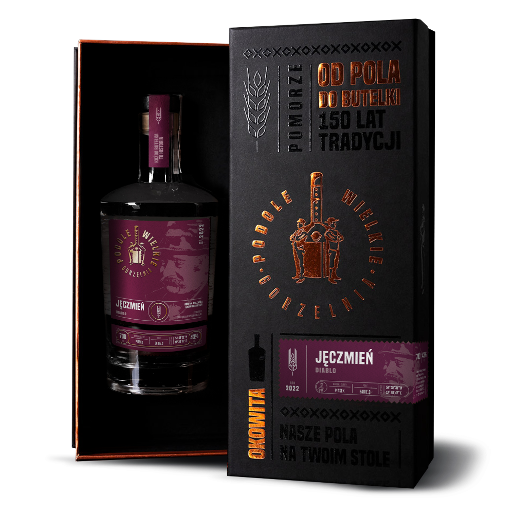 Okowita Podole Wielkie Jęczmień 2022 43% 700 ml + opakowanie premium
