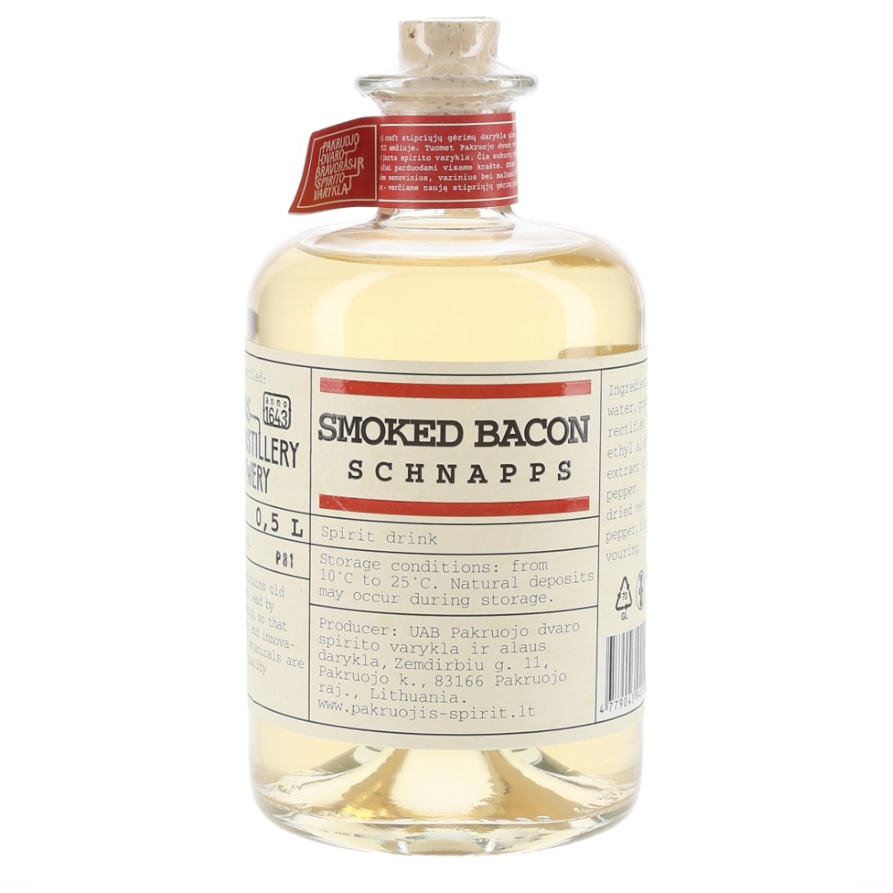 Wódka Pakruojis Manor Distillery Smoked Bacon Schnapps 38% 500 ml