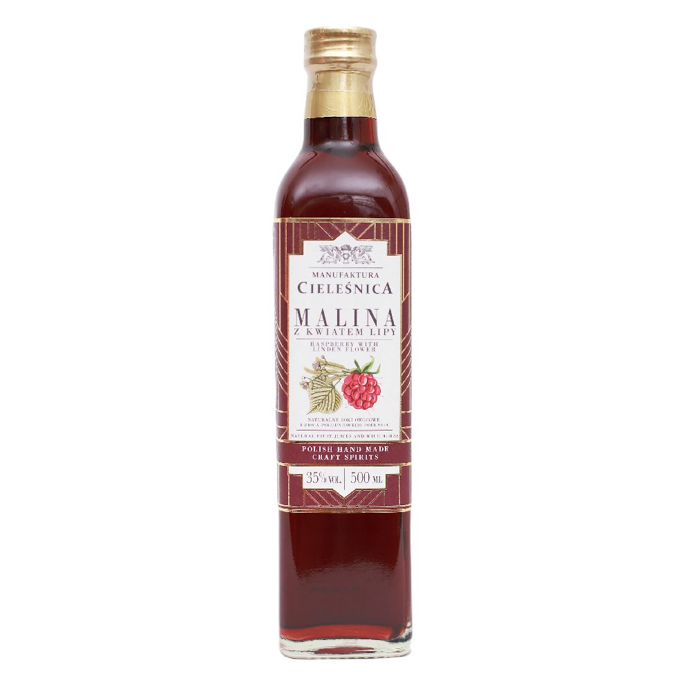 Likier Malina z Kwiatem Lipy 35% 500 ml