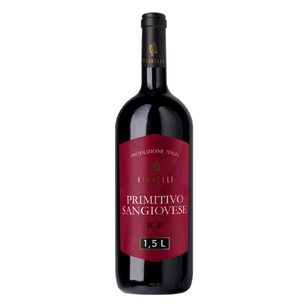 Wino Vionelli Primitivo Sangiovese 14% czerwone wytrawne 1500 ml