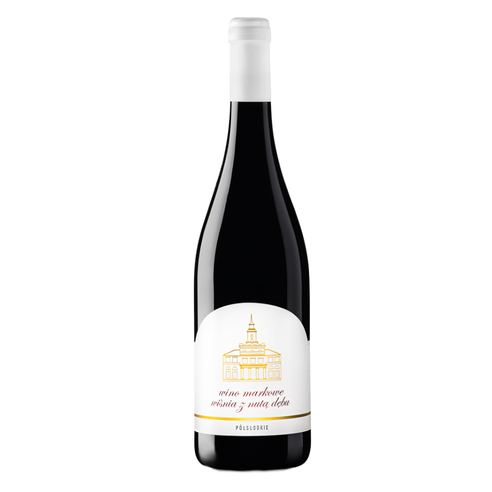 Wino  Markowe Wiśnia z Nutą Dębu Winnica Lubelska 12,5% czerwone półsłodkie 750 ml