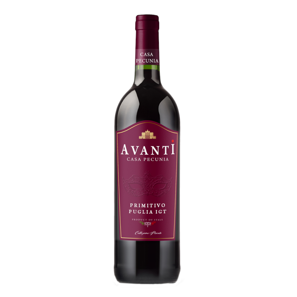 Wino Avanti Casa Pecunia Primitivo Pugila IGT 13,5% czerwone półwytrawne 750 ml