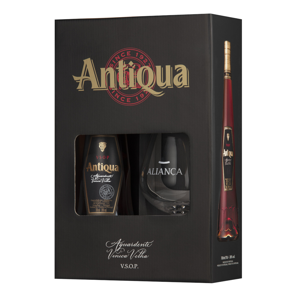 Brandy Antiqua V.S.O.P 38% 700 ml + 2 kieliszki