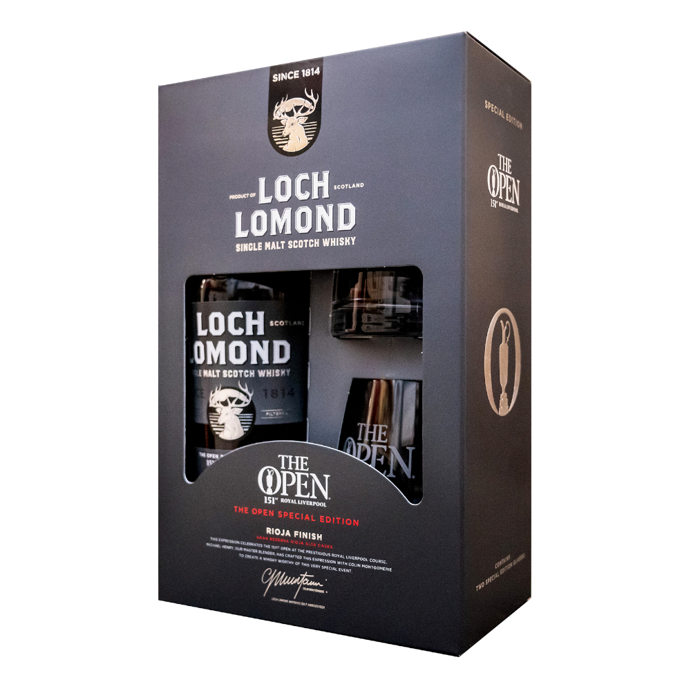 Whisky Loch Lomond The Open Rioja Finish 46% 700 ml + 2 szklanki