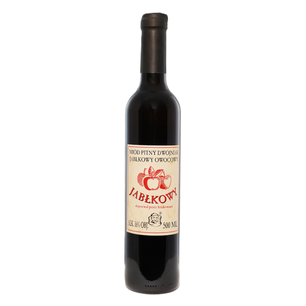 Miód pitny dwójniak "Jabłkowy" 16% 500 ml butelka szklana