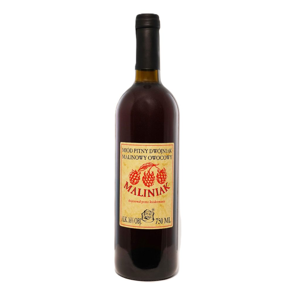 Miód pitny dwójniak "Maliniak" 16% 750 ml butelka szklana