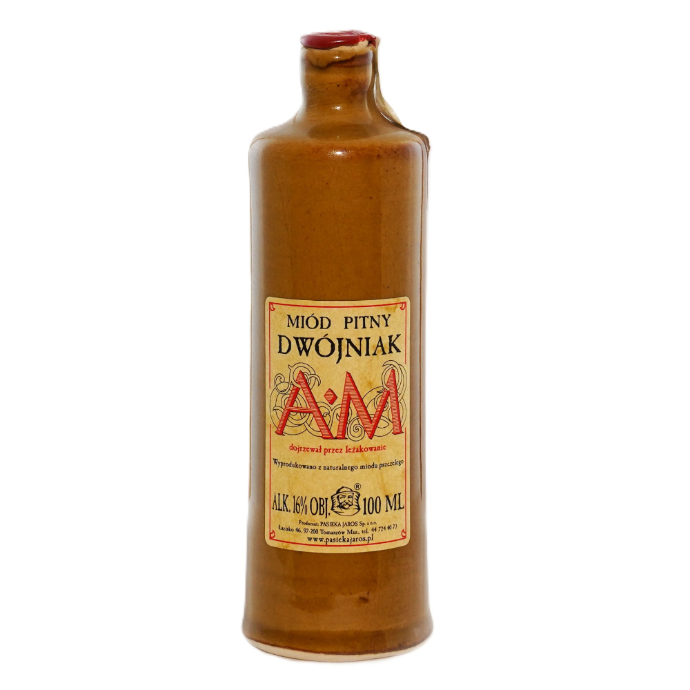 Miód pitny dwójniak "AM" 16% 100 ml butelka ceramiczna