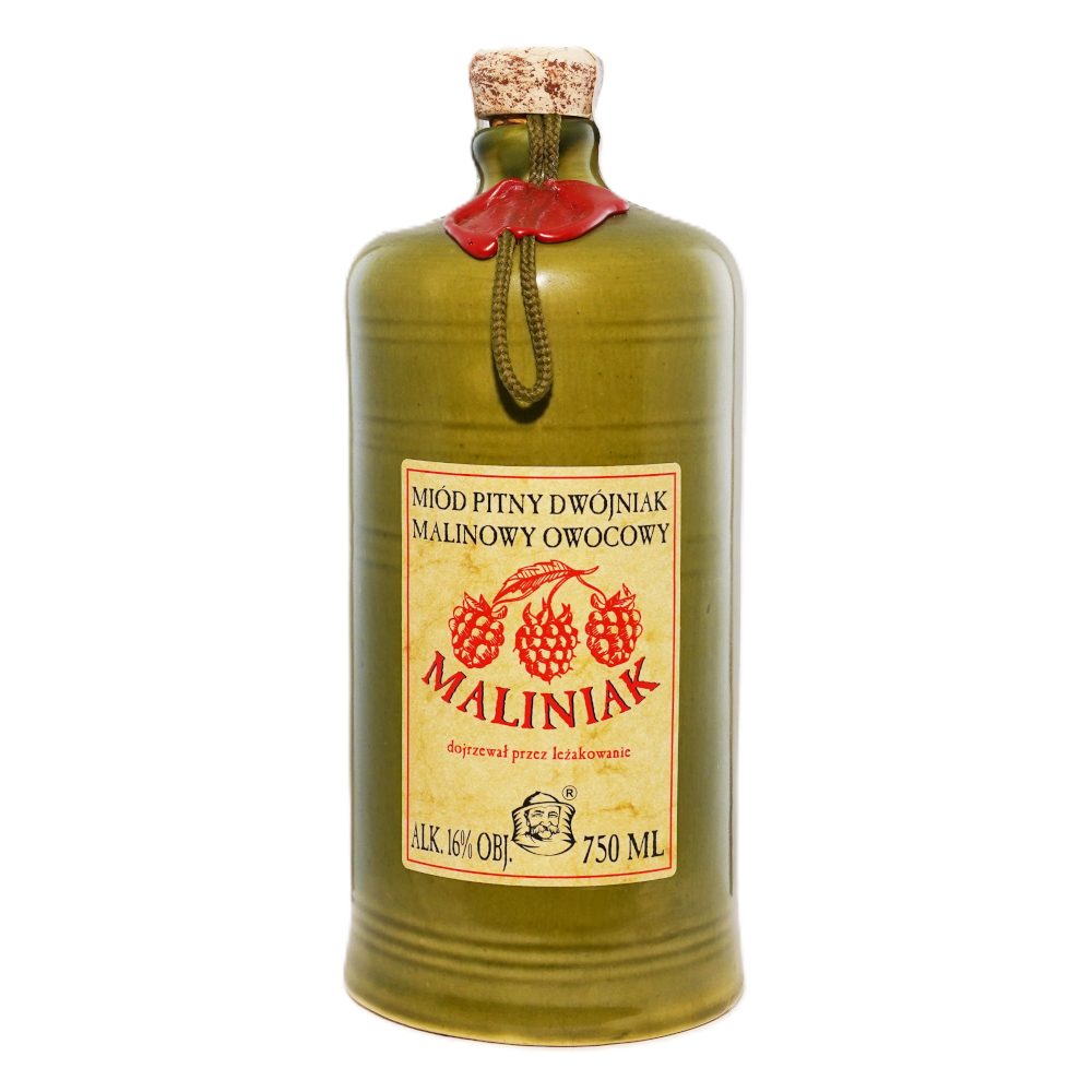 Miód Pitny dwójniak "Maliniak" 16% butelka ceramiczna 750 ml