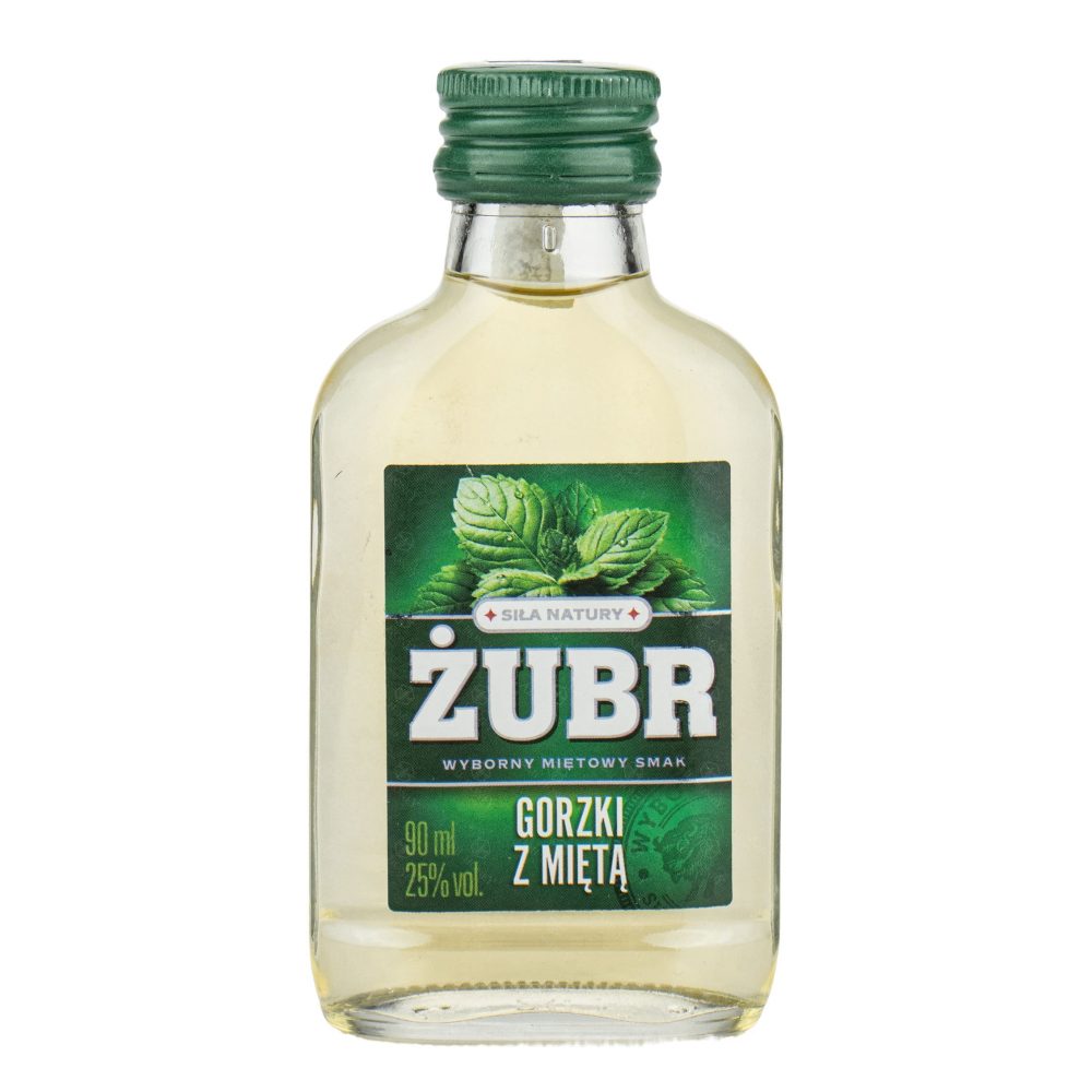 Wódka Żubr Gorzki z Miętą 25% 90 ml