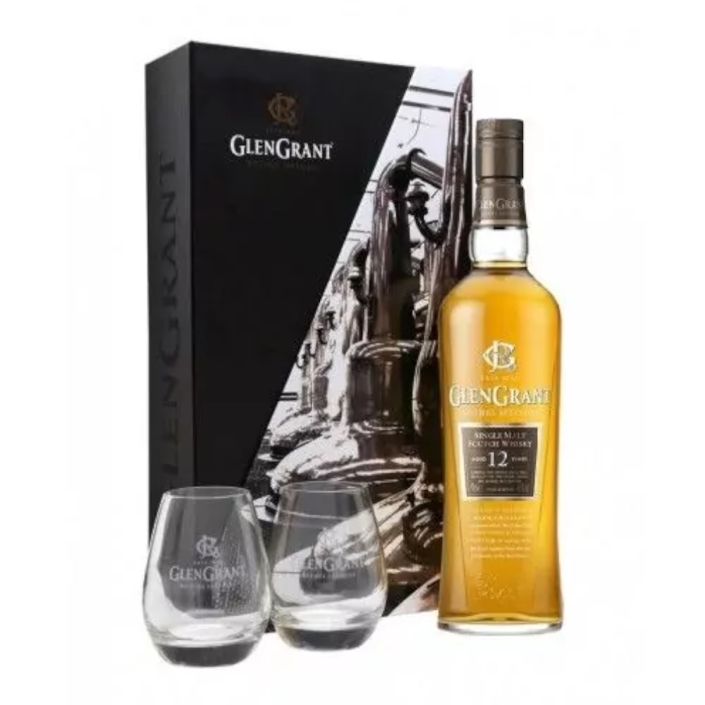 Whisky Glen Grant 12 YO 43% 700 ml + 2 szklanki