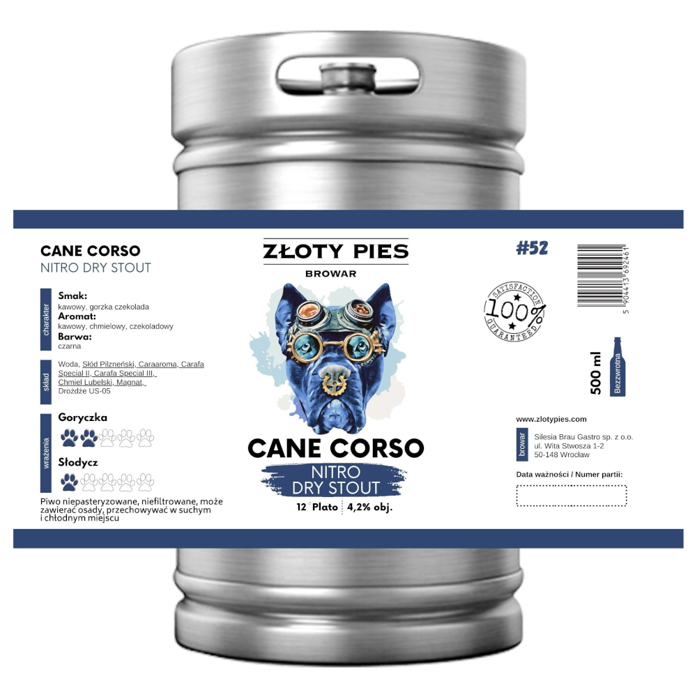 Piwo Złoty Pies Cane Corso 4,2% 30 L Keg