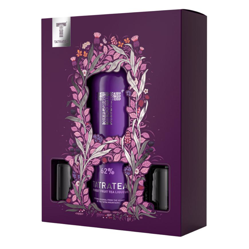 Likier Tatratea Forest Fruit 62% 700 ml + 2 szklanki