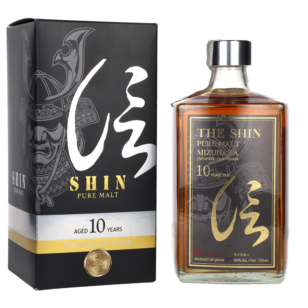 Whisky Shin 10 YO Pure Malt Mizunara 48% 700 ml kartonik