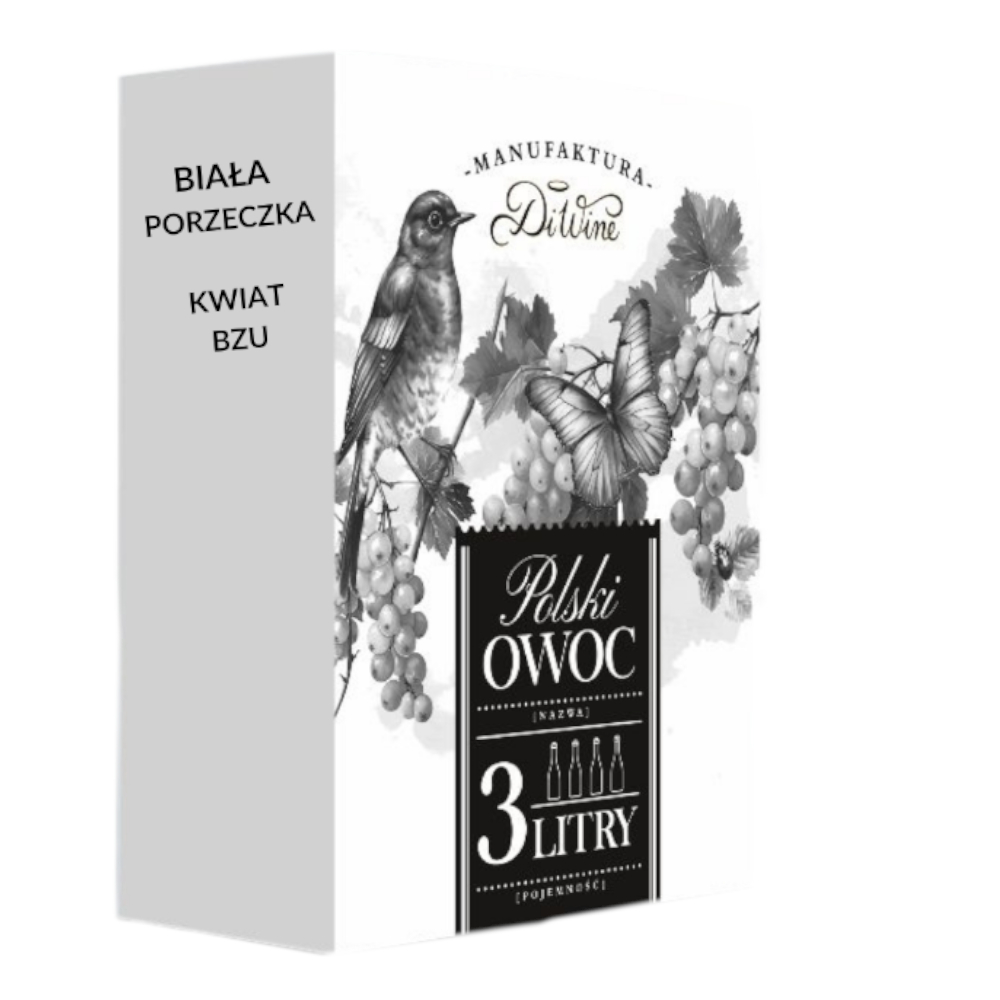 Wino DiWine Polski Owoc Wino z czarnej porzeczki z kwiatem muszkatołowym 11% czerwone półwytrawne 3000 ml