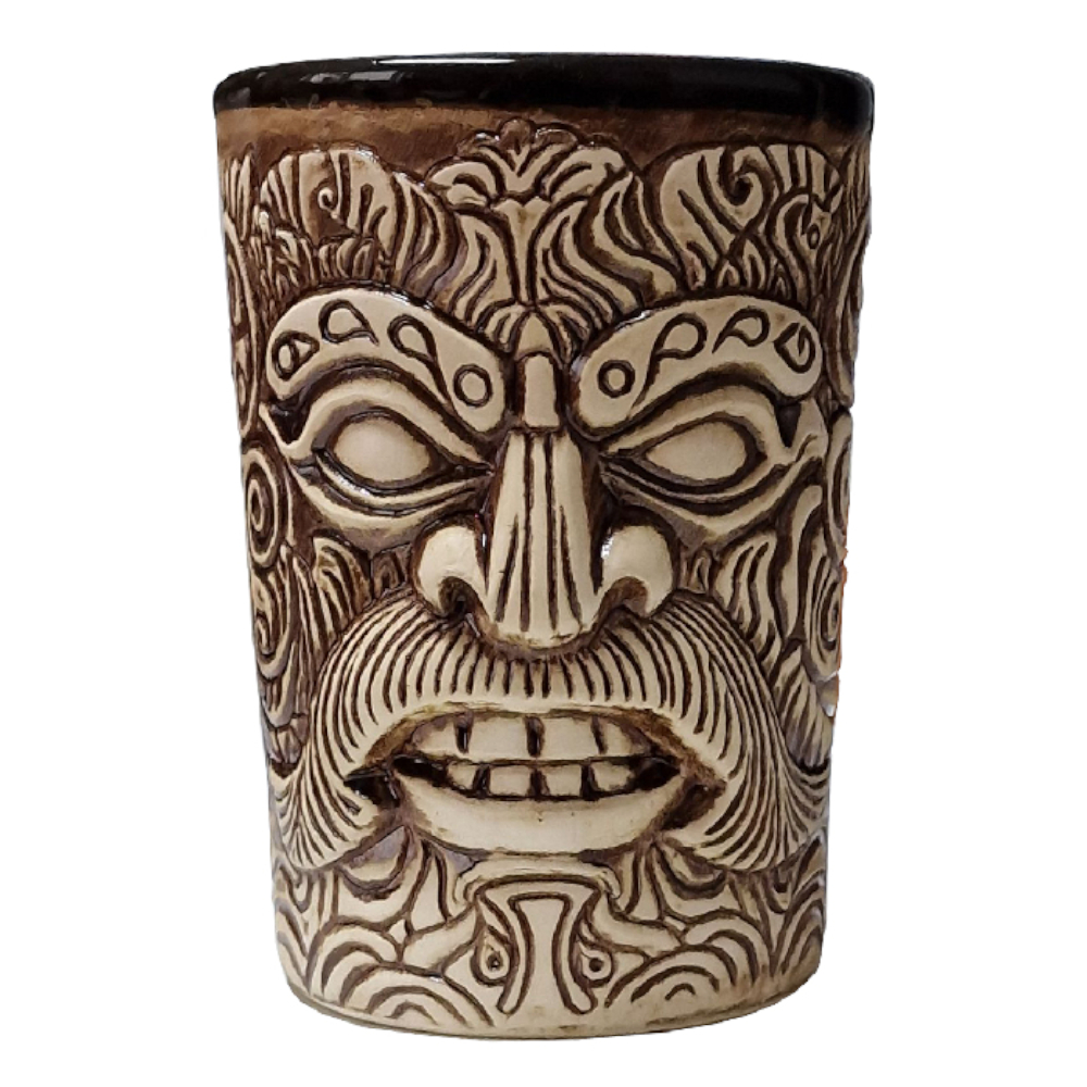 Kubek FOX TIKI broda i wąsy brązowe