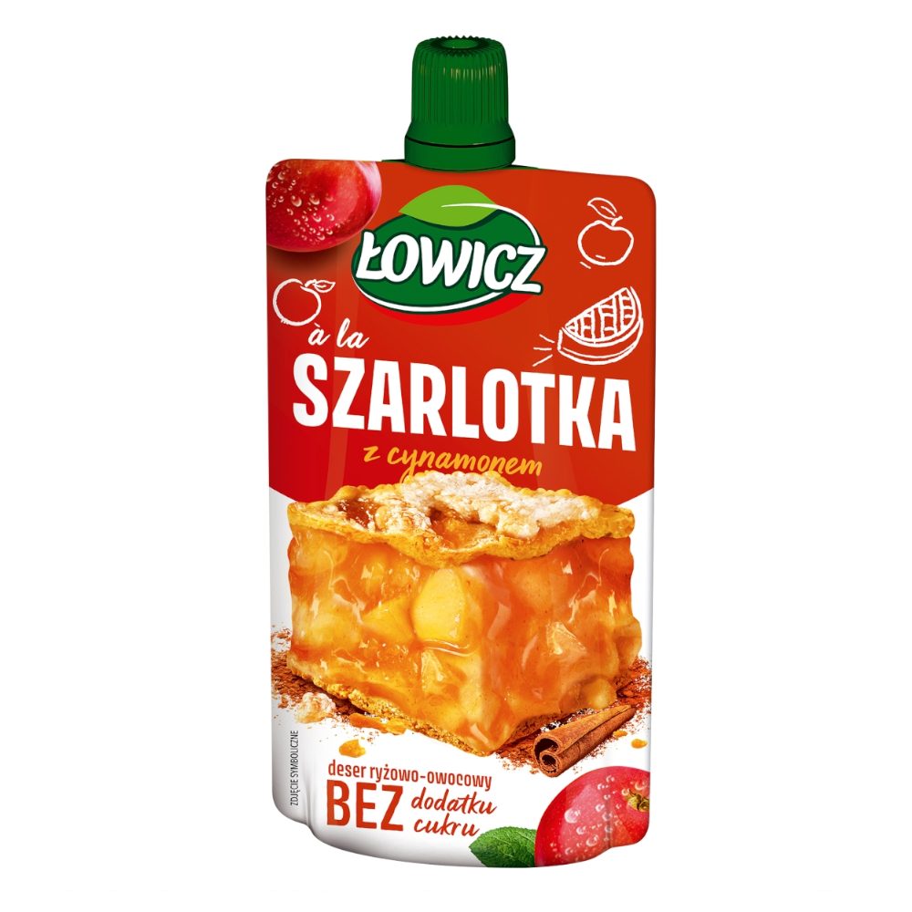 Łowicz Deser ryżowo-owocowy a'la szarlotka z cynamonem 100 g