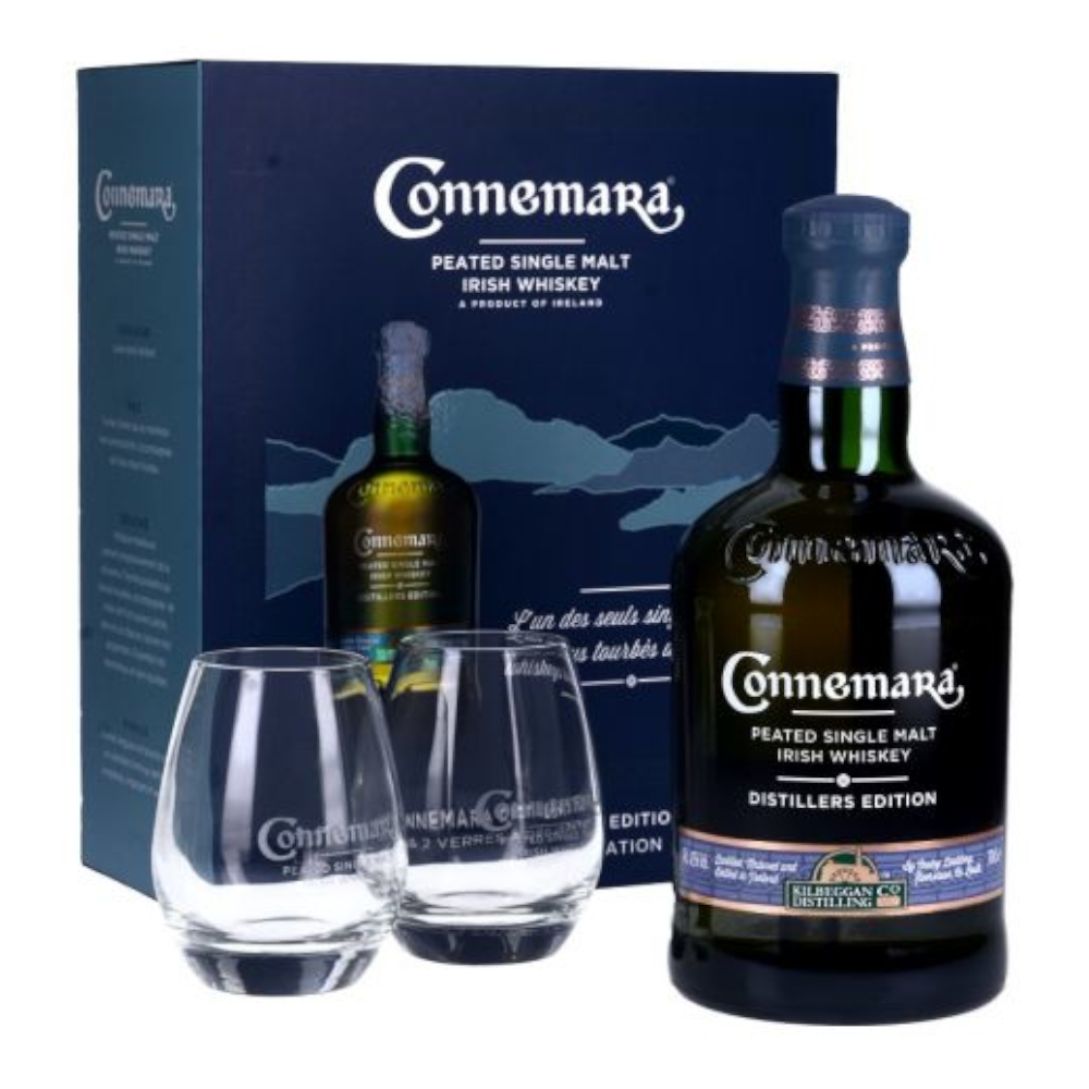 Whisky Connemara Distillers Edition 43% 700 ml + 2 szklanki