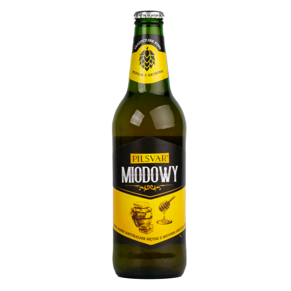 Piwo Grybów Pilsvar Miodowy 5% 500 ml