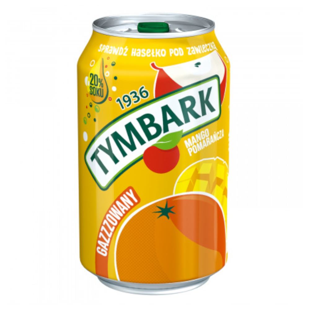 Napój Tymbark Gazzzowany Mango Pomarańcza 330 ml puszka