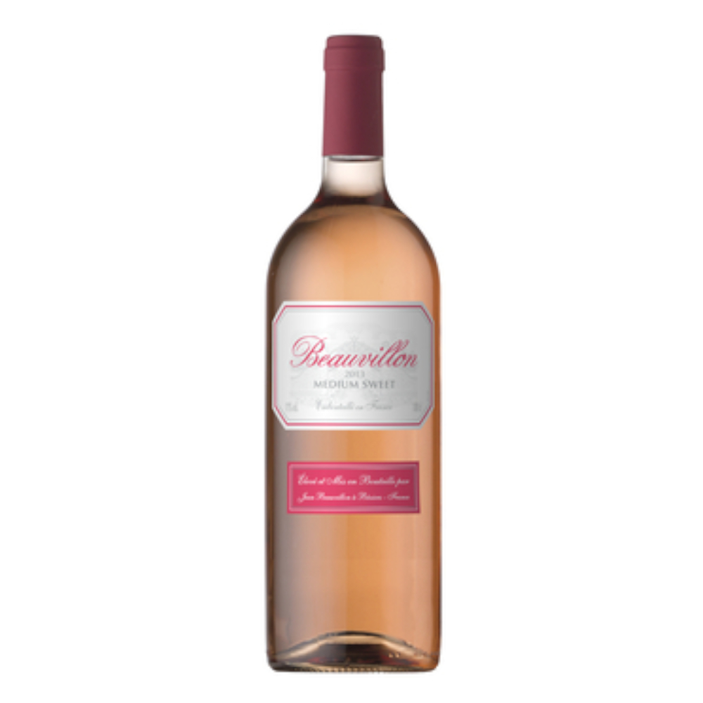 Wino Beauvillon 11% różowe półsłodkie 1000 ml
