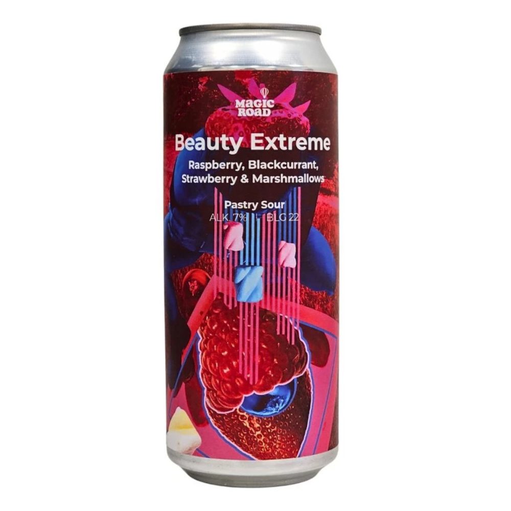 Piwo Magic Road Beauty EXTREME Raspberry, Strawberry & Marschmallows 6,8% 500 ml