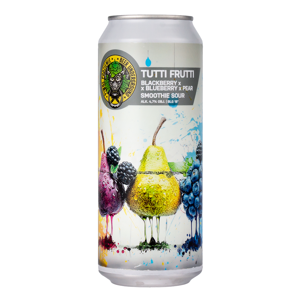Piwo Piwne Podziemie Tutti Frutti Jagoda, Jeżyna, Gruszka 4,7% 500 ml puszka