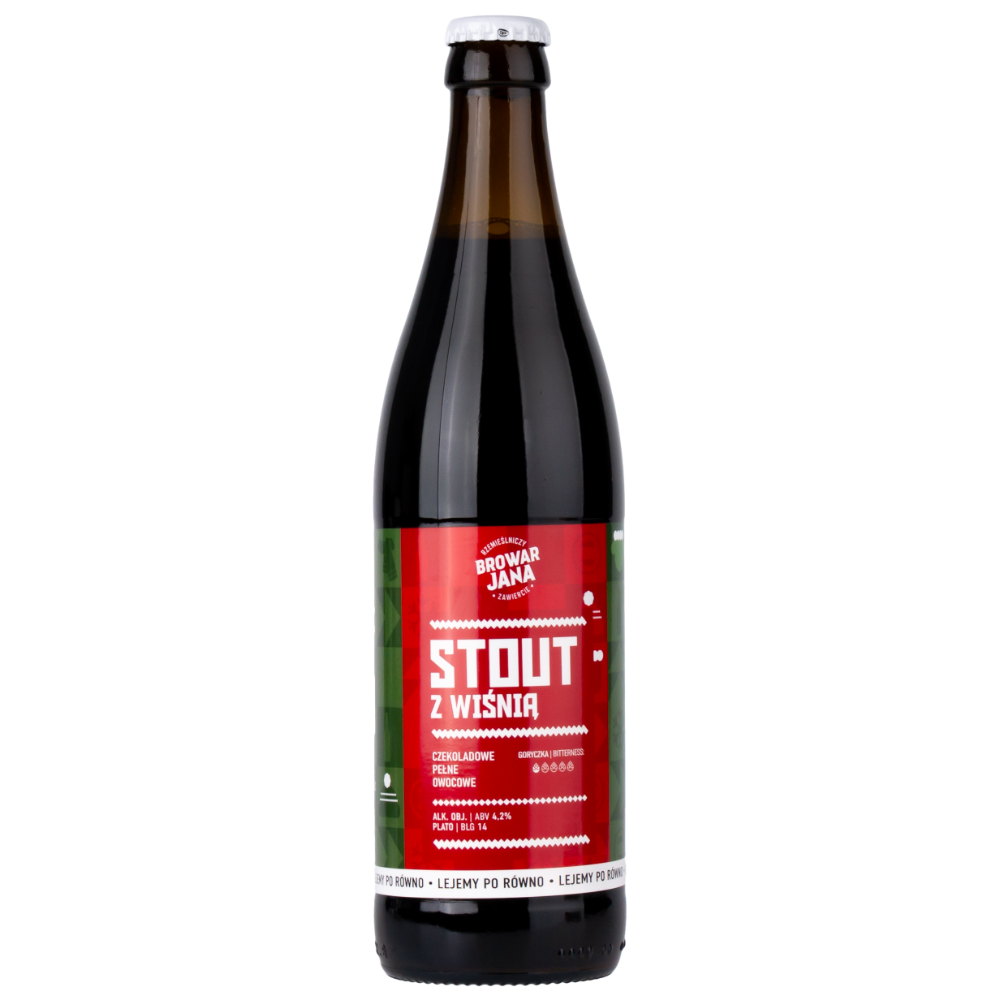 Piwo Browar Jana Stout z Wiśnią 4,2% 500 ml