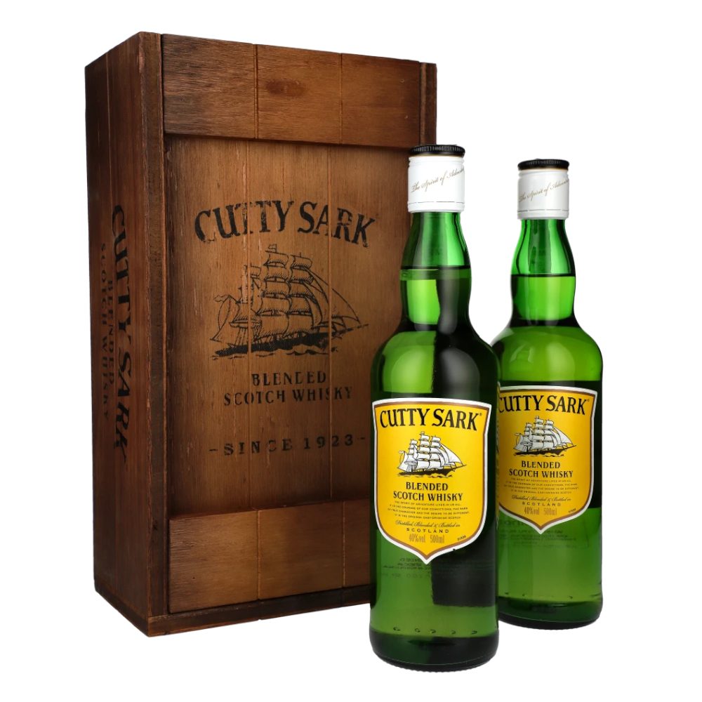 Whisky Cutty Sark 40% 2 x 500 ml + Skrzynka Drewniana